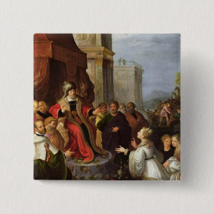 Bóton Quadrado 5.08cm Solomon e a rainha de Sheba