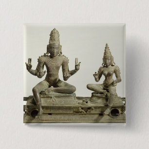Bóton Quadrado 5.08cm Somaskanda, Chola, Tamil Nadu (bronze)