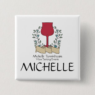 Bóton Quadrado 5.08cm Sommelier da degustação de vinhos do vidro de