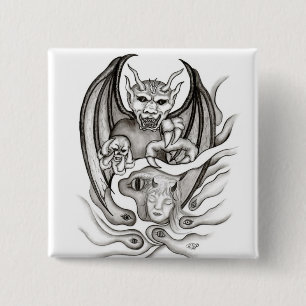 Bóton Quadrado 5.08cm Sonho da Meia-Noite - Demônios