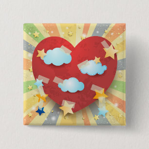 Bóton Quadrado 5.08cm Sonho de Amor