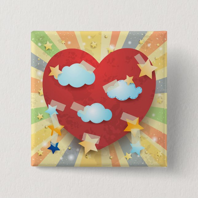 Bóton Quadrado 5.08cm Sonho de Amor (Frente)