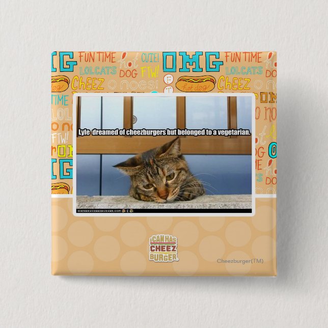 Bóton Quadrado 5.08cm Sonho de Cheesburgers (Frente)