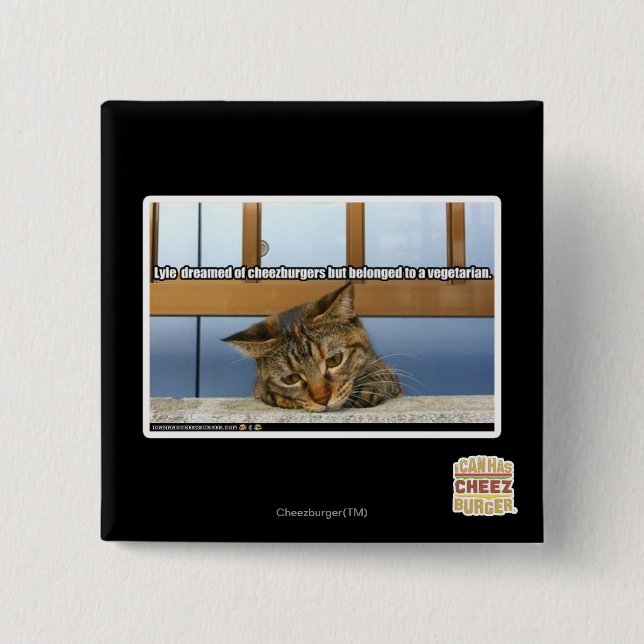 Bóton Quadrado 5.08cm Sonho de Cheesburgers (Frente)