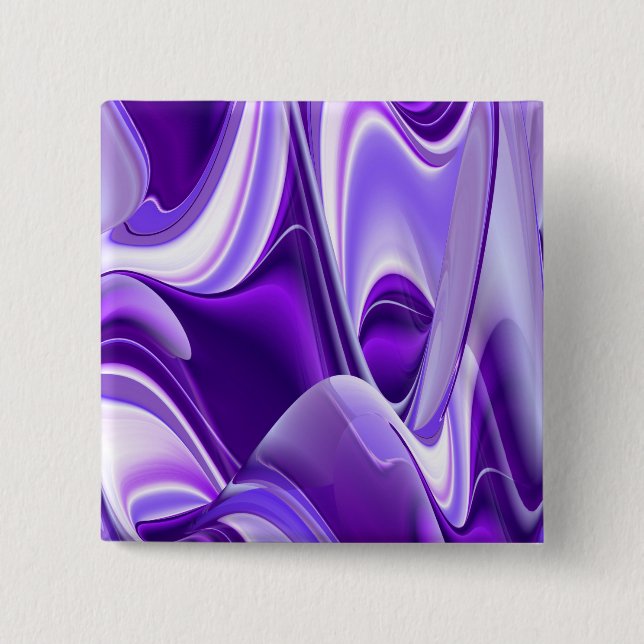 Bóton Quadrado 5.08cm Sonhos de Arco-Íris de Flor Roxo (Frente)