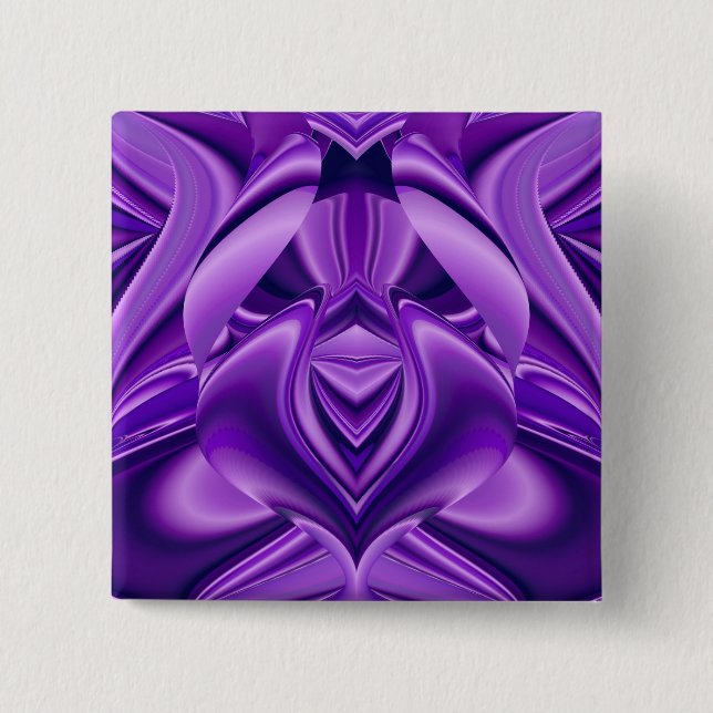 Bóton Quadrado 5.08cm Sonhos de Arco-Íris de Flor Roxo (Frente)