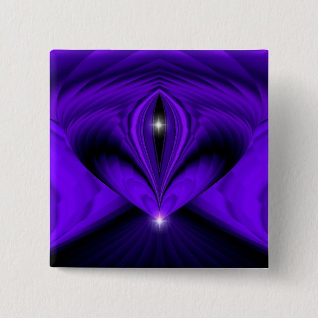 Bóton Quadrado 5.08cm Sonhos de Arco-Íris de Flor Roxo, Duas Estrelas (Frente)