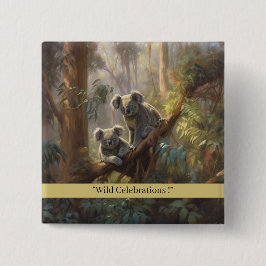 Bóton Quadrado 5.08cm Sonhos de Floresta Koala, personalizados