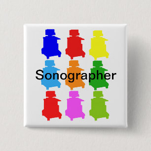 Bóton Quadrado 5.08cm Sonographer Popart Gfits