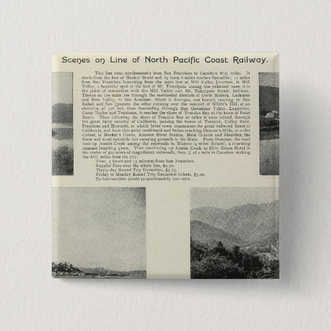 Bóton Quadrado 5.08cm Sonoma, Califórnia 2 (Frente)