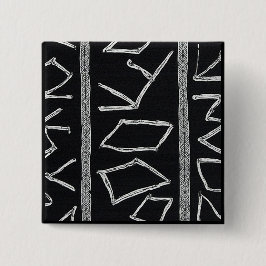 Bóton Quadrado 5.08cm Sophisticated Luxury African Caribbean Mudcloth