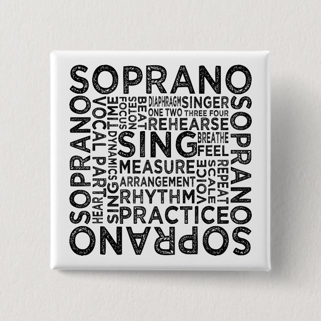 Bóton Quadrado 5.08cm Soprano Typografia (Frente)