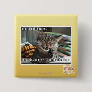 Bóton Quadrado 5.08cm sorrisos do gato do vampiro