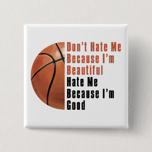 Bóton Quadrado 5.08cm Sou Bonita, Sou Boa Basquete