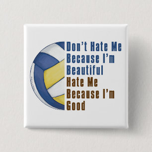 Bóton Quadrado 5.08cm Sou Bonito, Sou Bom Voleibol
