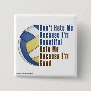 Bóton Quadrado 5.08cm Sou Bonito, Sou Bom Voleibol