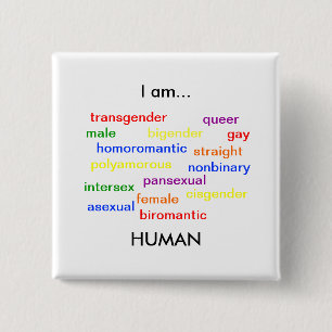 Bóton Quadrado 5.08cm Sou Humano