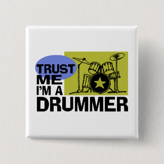 Bóton Quadrado 5.08cm Sou um botão de baterista