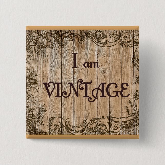 Bóton Quadrado 5.08cm Sou Vintage (Frente)