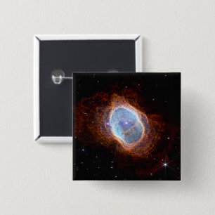 Bóton Quadrado 5.08cm Southern Ring Nebula Space James Webb Telescópio
