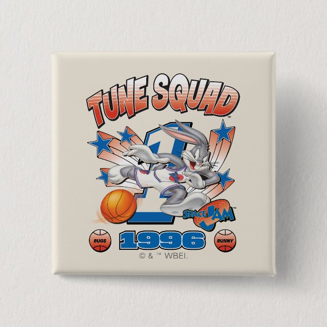Bóton Quadrado 5.08cm SPACE JAM™ BUGS BUNNY™ #1 Basketball Graphic (Frente)