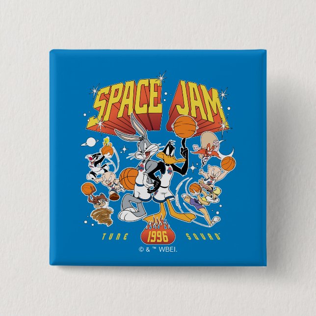 Bóton Quadrado 5.08cm SPACE JAM™ TUNE SQUAD™ 1996 Graphic (Frente)