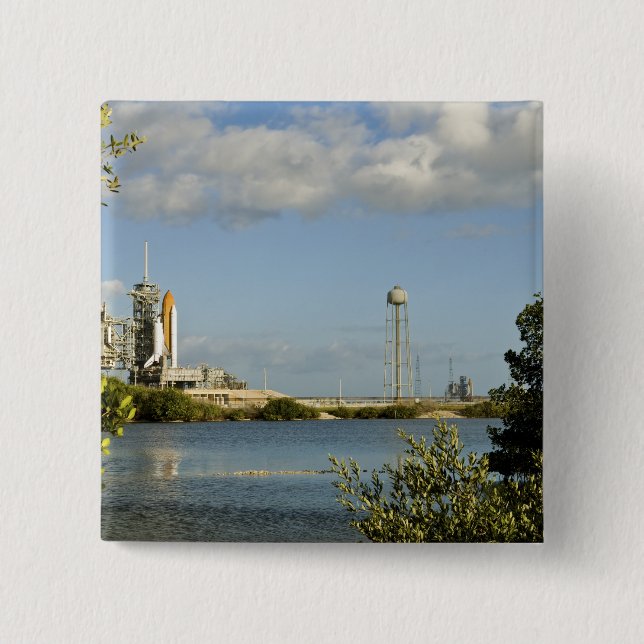 Bóton Quadrado 5.08cm Space Shuttle Atlantis e Endeavor (Frente)