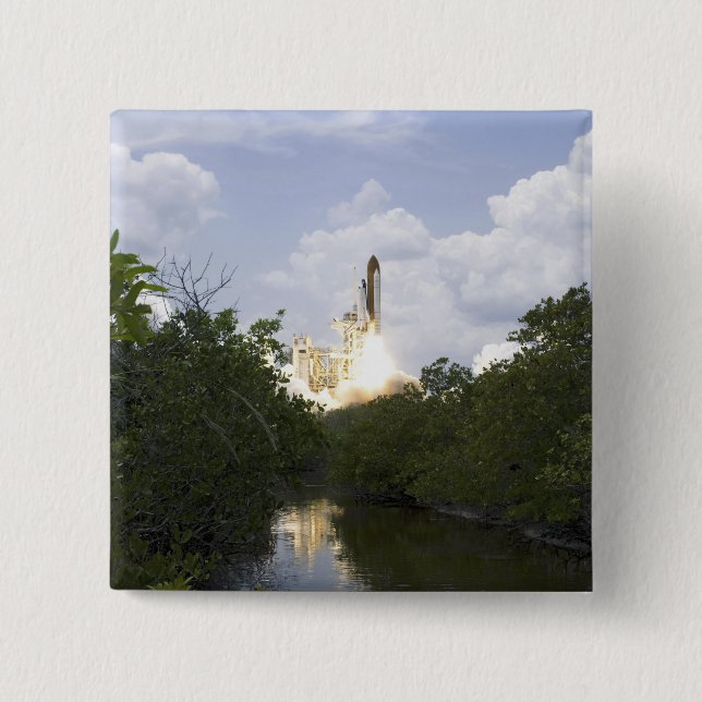 Bóton Quadrado 5.08cm Space Shuttle Atlantis tira 25 (Frente)