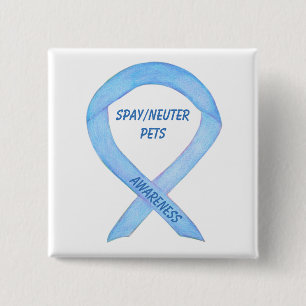 Bóton Quadrado 5.08cm Spay/Neuter Pets Awarding Pin de Arte de Fita Pers