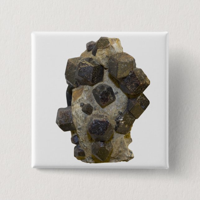 Bóton Quadrado 5.08cm Spessartite na matriz (Frente)