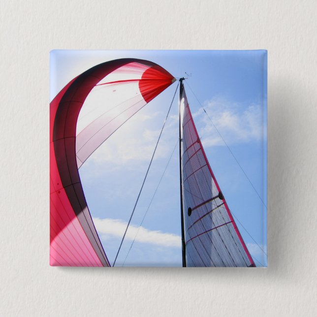 Bóton Quadrado 5.08cm Spinnaker vermelho com Sun (Frente)