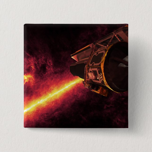 Bóton Quadrado 5.08cm Spitzer visto contra o céu infravermelho (Frente)