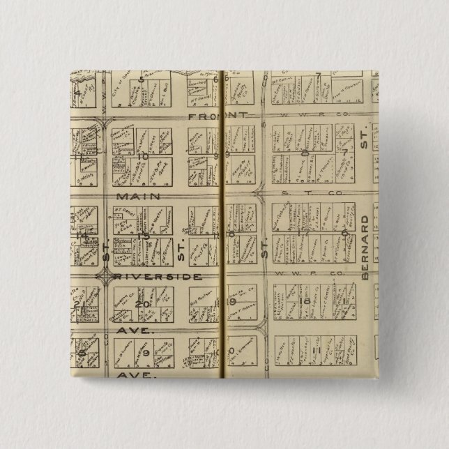 Bóton Quadrado 5.08cm Spokane (Frente)