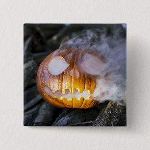 Bóton Quadrado 5.08cm Spooky Jack-o-lanterna