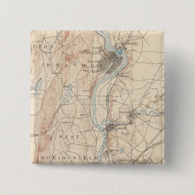 Bóton Quadrado 5.08cm Springfield, Massachusetts (Frente)