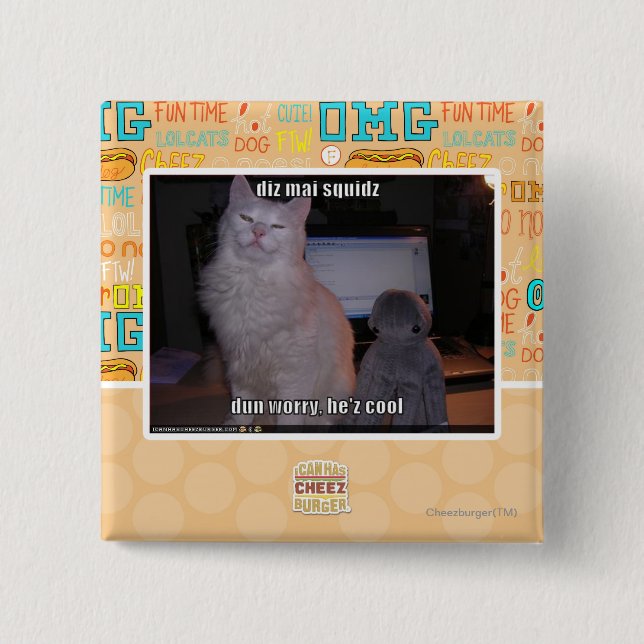 Bóton Quadrado 5.08cm squidz do MAI do diz (Frente)