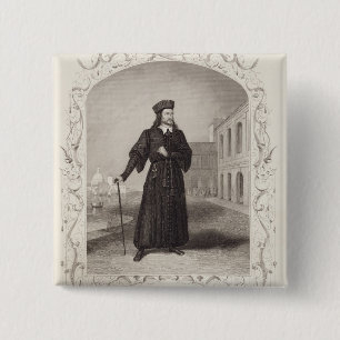 Bóton Quadrado 5.08cm Sr. Macready como Shylock, ato mim cena 3, 'no Mer