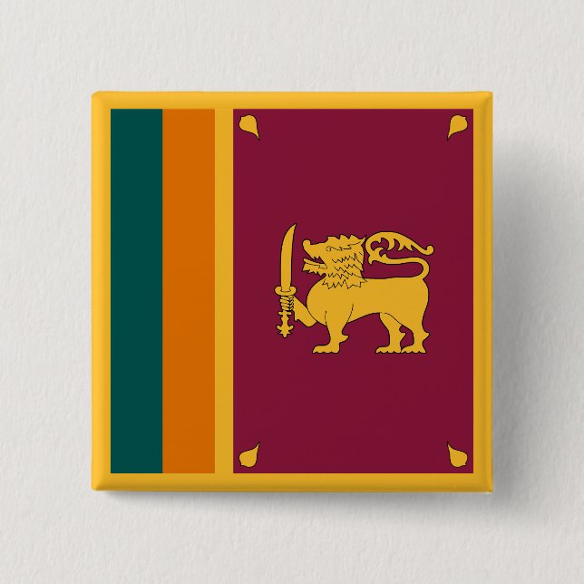 Bóton Quadrado 5.08cm Sri Lanka Flag (Frente)