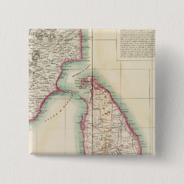 Bóton Quadrado 5.08cm Sri Lanka, Índia 108 (Frente)