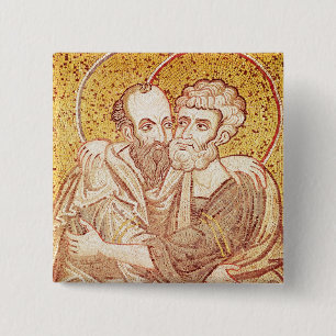 Bóton Quadrado 5.08cm SS. Abraço de Peter e de Paul