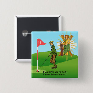 Bóton Quadrado 5.08cm St. Andrew e Golfista Masculino Elegante