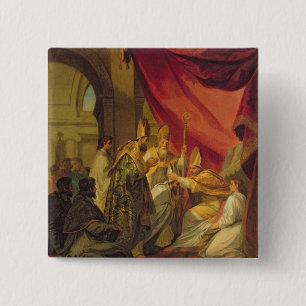 Bóton Quadrado 5.08cm St Augustine ordenou como o Bishop