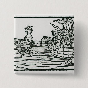 Bóton Quadrado 5.08cm St. Brendan e a sirene