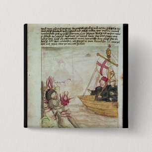 Bóton Quadrado 5.08cm St. Brendan em seu navio