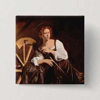 Bóton Quadrado 5.08cm St. Catherine de Alexandria por Caravaggio