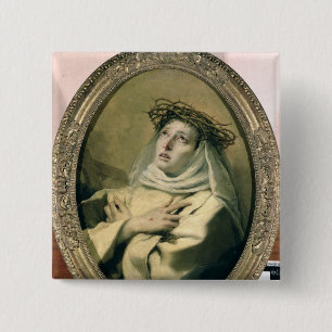 Bóton Quadrado 5.08cm St. Catherine de Siena, c.1746