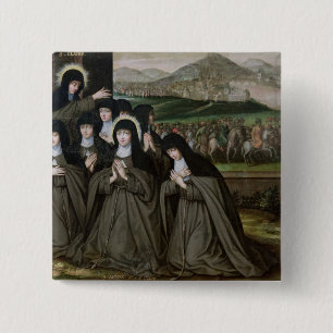 Bóton Quadrado 5.08cm St. Claire com suas irmã, Agnes e freiras