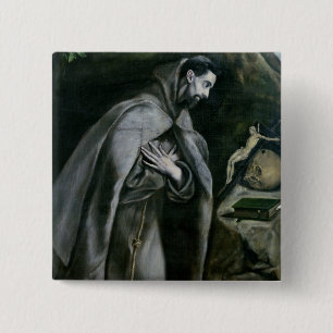 Bóton Quadrado 5.08cm St Francis de Assisi, 1580-95