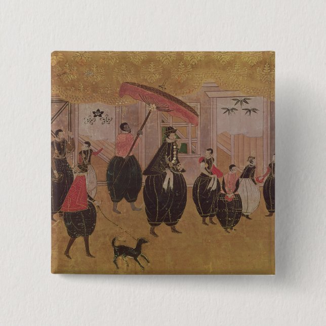 Bóton Quadrado 5.08cm St Francis Xavier e seu séquito (Frente)