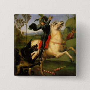 Bóton Quadrado 5.08cm St George e o dragão